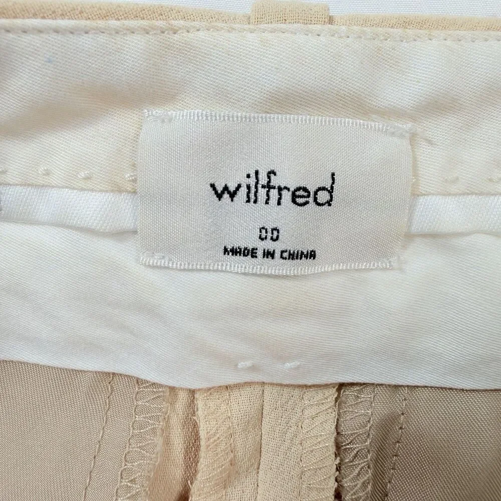 Aritzia Wilfred Effortless Pant Cropped Sz 00 Cream Pleated Minimalist Art 97558 - Picture 7 of 9
